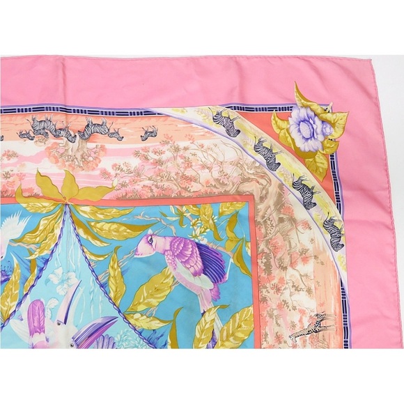 Hermes Pink and Multicolor Silk Scarf - Picture 5 of 16